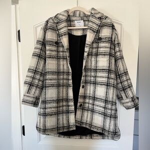 Old Navy Black and White Plaid Heavy Shacket